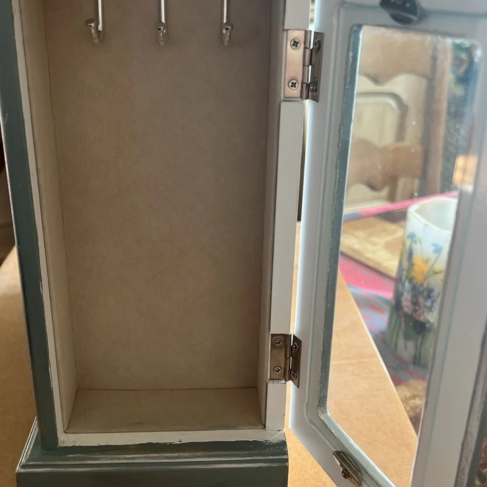 NEW Vintage Gray Jewelry Organizer - Chalkpainted one of a kind